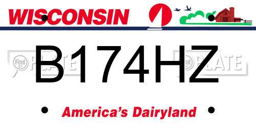 B174HZ Wisconsin License Plate