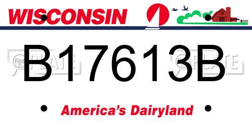 B17613B Wisconsin License Plate