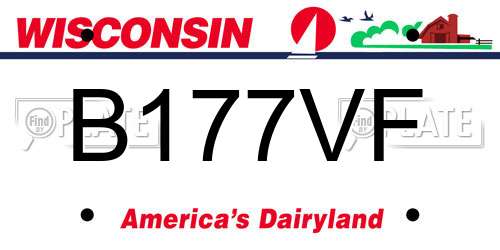 B177VF Wisconsin License Plate