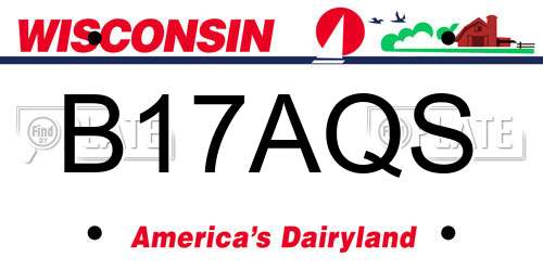 B17AQS Wisconsin License Plate