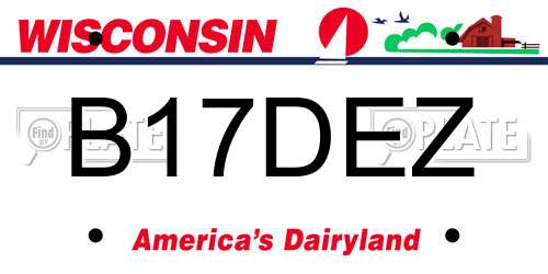 B17DEZ Wisconsin License Plate