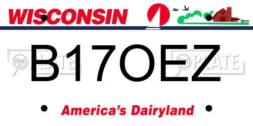 B17OEZ Wisconsin License Plate