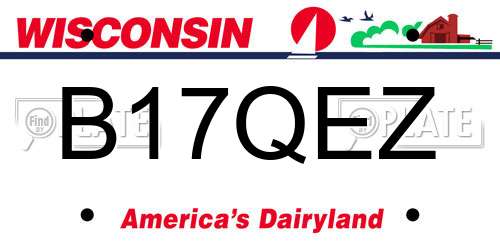 B17QEZ Wisconsin License Plate