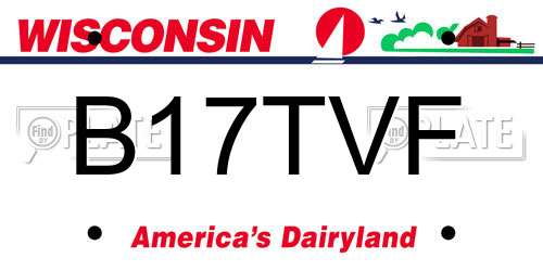 B17TVF Wisconsin License Plate
