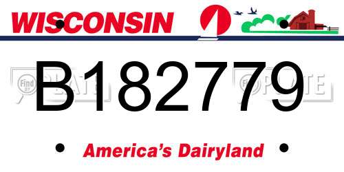 B182779 Wisconsin License Plate