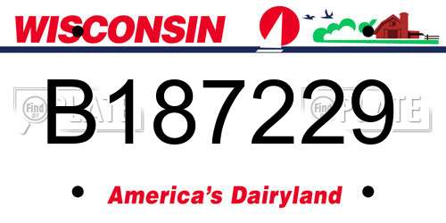 B187229 Wisconsin License Plate