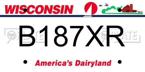 B187XR Wisconsin License Plate