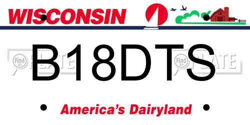 B18DTS Wisconsin License Plate