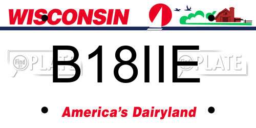 B18IIE Wisconsin License Plate