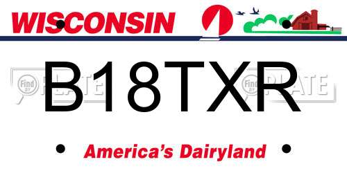 B18TXR Wisconsin License Plate