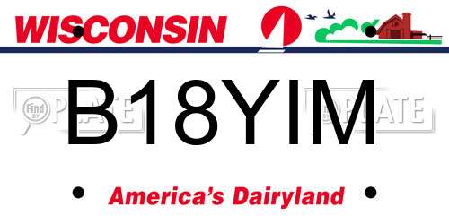 B18YIM Wisconsin License Plate
