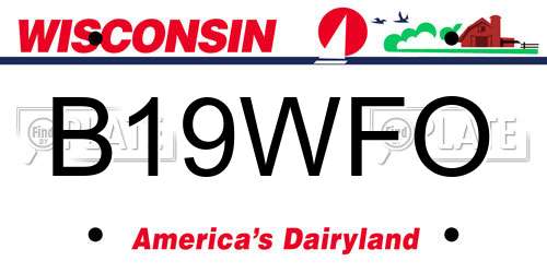 B19WFO Wisconsin License Plate