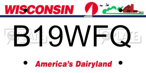 B19WFQ Wisconsin License Plate