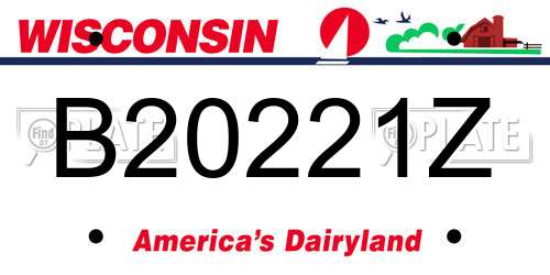 B20221Z Wisconsin License Plate