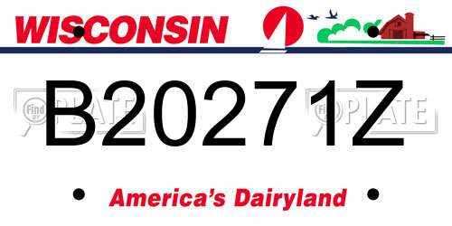 B20271Z Wisconsin License Plate