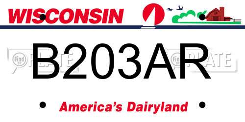 B203AR Wisconsin License Plate