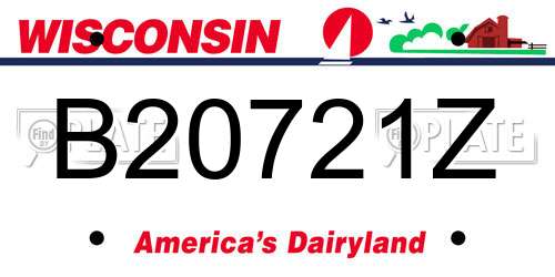 B20721Z Wisconsin License Plate