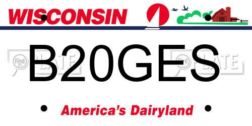 B20GES Wisconsin License Plate