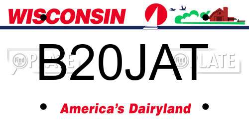 B20JAT Wisconsin License Plate