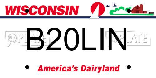 B20LIN Wisconsin License Plate
