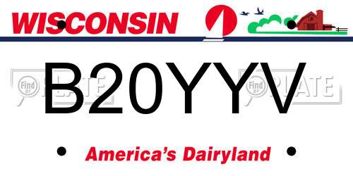 B20YYV Wisconsin License Plate
