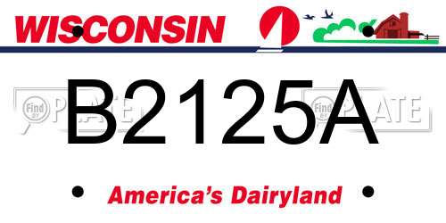 B2125A Wisconsin License Plate