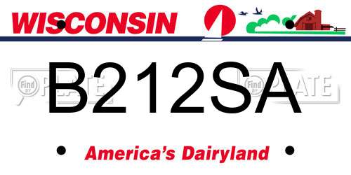 B212SA Wisconsin License Plate