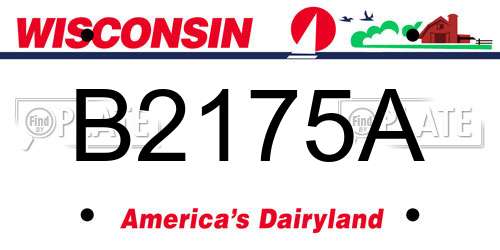 B2175A Wisconsin License Plate