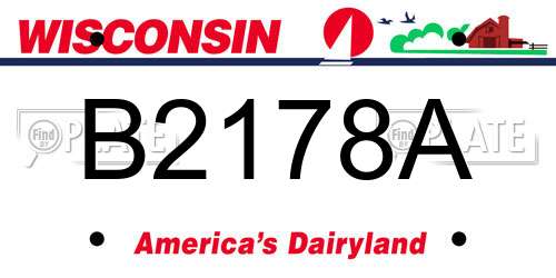 B2178A Wisconsin License Plate