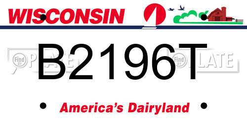 B2196T Wisconsin License Plate