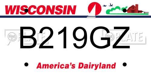 B219GZ Wisconsin License Plate