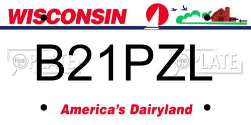 B21PZL Wisconsin License Plate