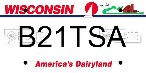 B21TSA Wisconsin License Plate