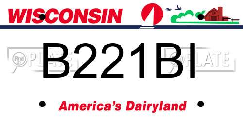 B221BI Wisconsin License Plate