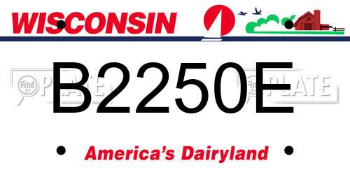 B2250E Wisconsin License Plate
