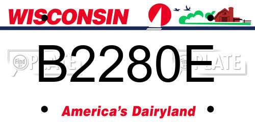 B2280E Wisconsin License Plate