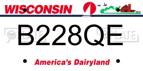 B228QE Wisconsin License Plate