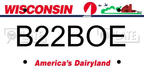B22BOE Wisconsin License Plate
