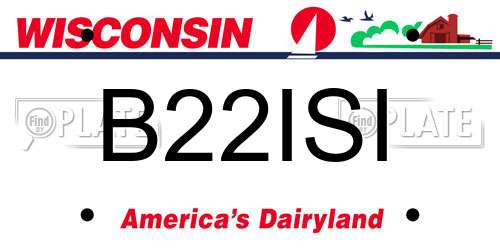 B22ISI Wisconsin License Plate