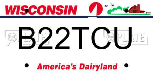 B22TCU Wisconsin License Plate