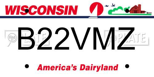 B22VMZ Wisconsin License Plate