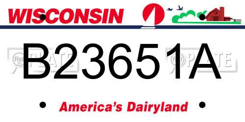 B23651A Wisconsin License Plate