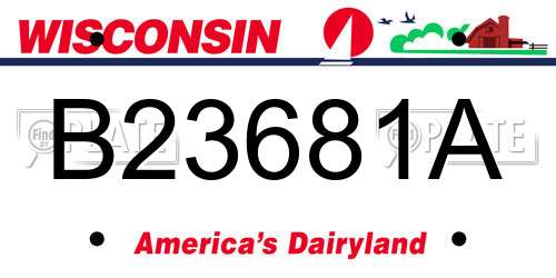 B23681A Wisconsin License Plate
