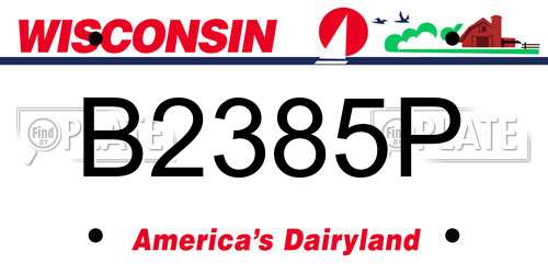 B2385P Wisconsin License Plate