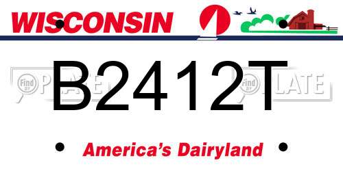 B2412T Wisconsin License Plate