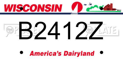 B2412Z Wisconsin License Plate