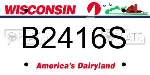 B2416S Wisconsin License Plate