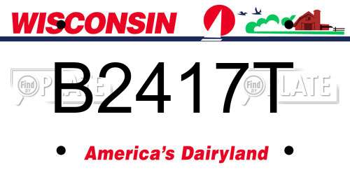 B2417T Wisconsin License Plate