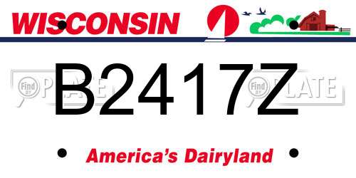 B2417Z Wisconsin License Plate