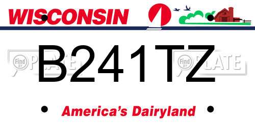 B241TZ Wisconsin License Plate